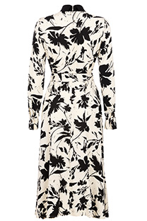 Midi haljina u dezenu sa pojasom i kontrastnom kragnom Tiffany Production